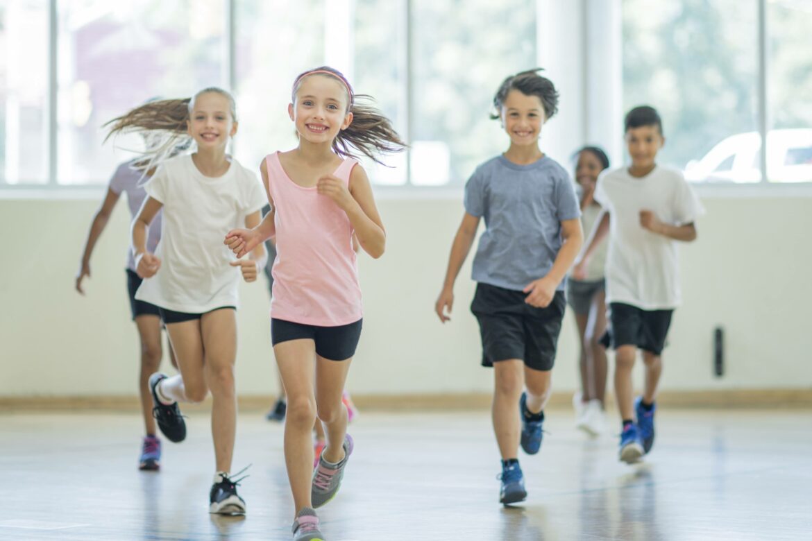 Children running for physical activity